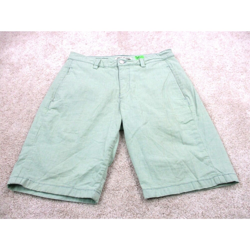Mavi Jeans Shorts Men 32 Green Cotton Stretch Golf Preppy Chino Khaki Flat Front
